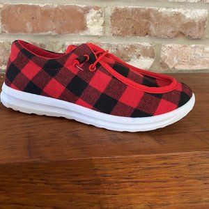 Red Buffalo Plaid Sneakers